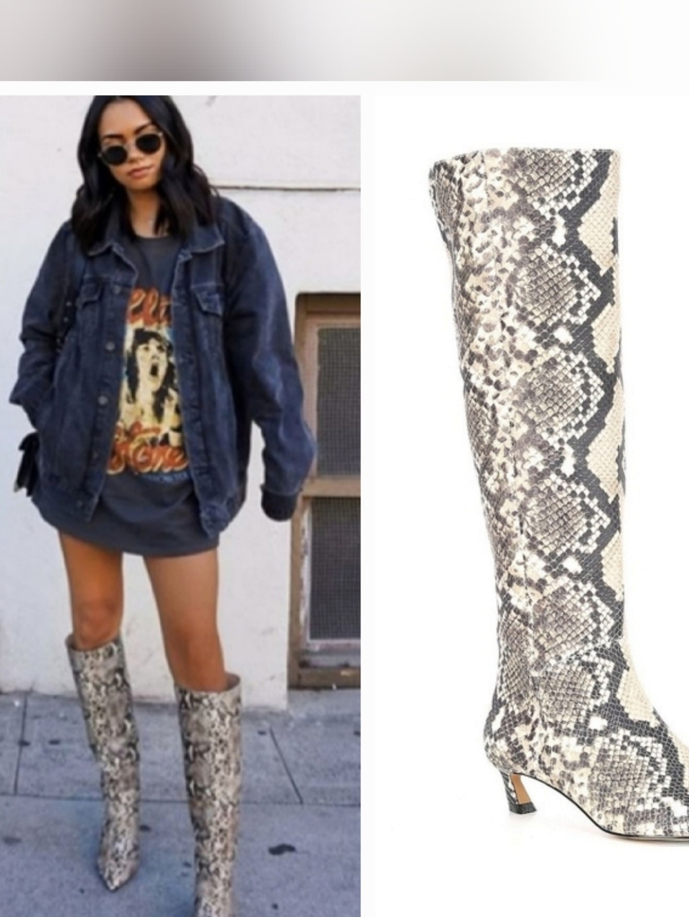 Gianni Bini Gianna Snake Print Leather Tall Boot NEW 7 8 8.5 - Picture 2 of 7